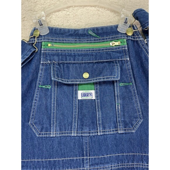 Vintage Liberty Overalls Mens 42 x 30Blue Denim Bibs Workwear Rancher Farm - Picture 1 of 8